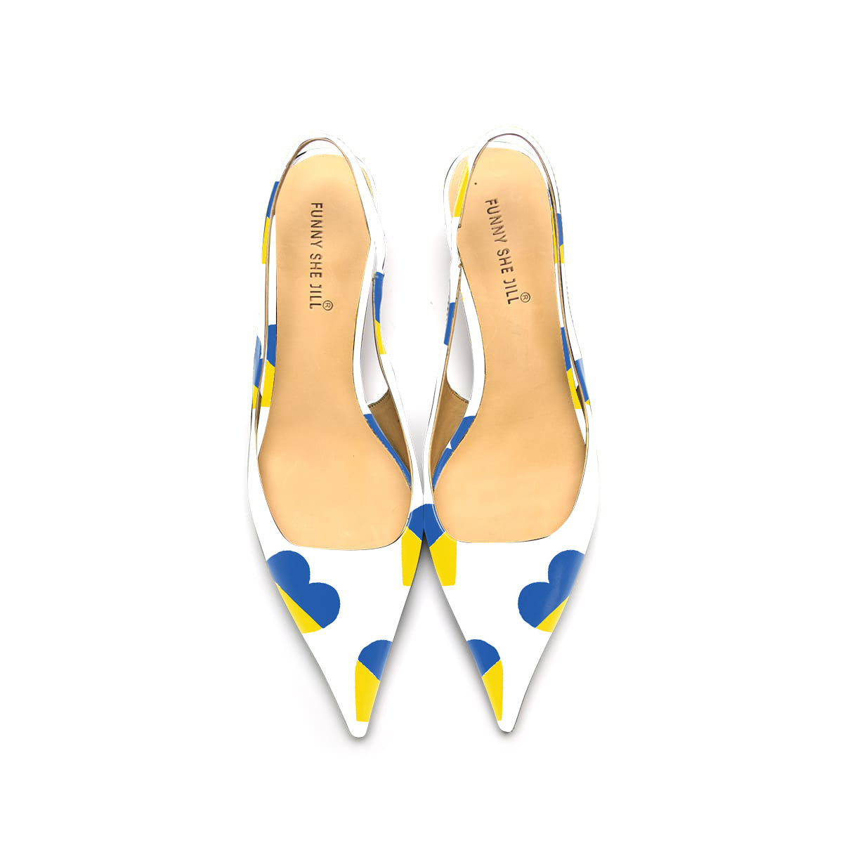 Collision Heart Pattern Patent Leather Pointed Toe Elegant Kitten Heel Slingback Dress Pump Shoes Nicepairs