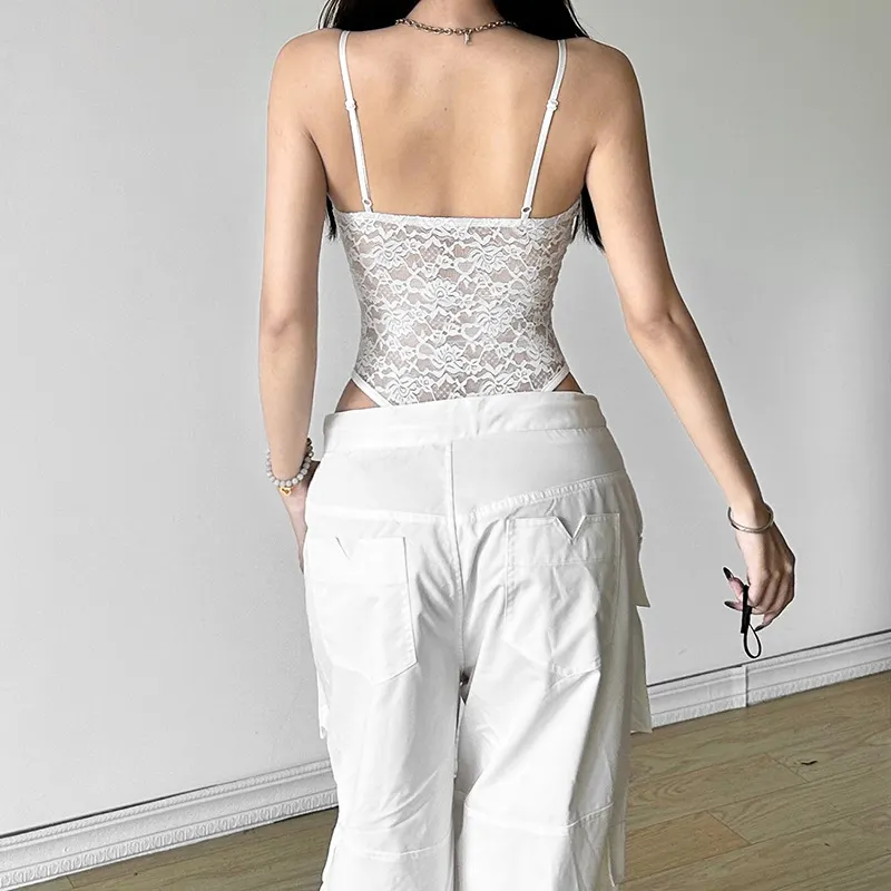 Brownm 2024 Autumn New Women's Urban Charm Personality Text Embellishing Solid Color Lace Dressing