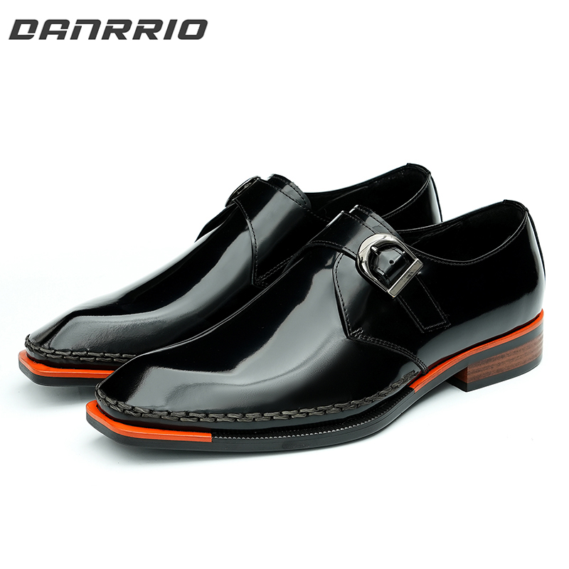 DANRRIO Mirror Patent Leather Square Toe Monk Shoes DANRRIO.COM DANRRIO