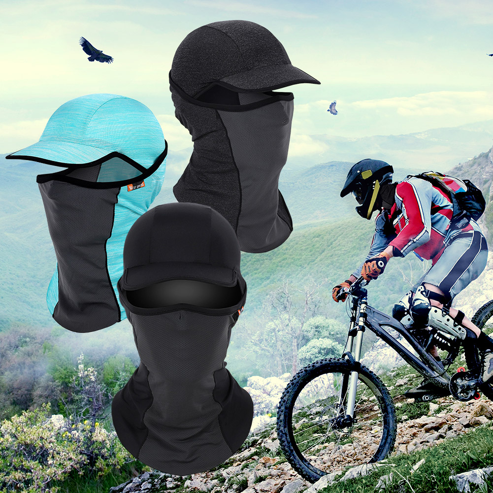 

WEST BIKING Ice Silk Balaclava Full Face Mask Cap with Brim, 501 Original