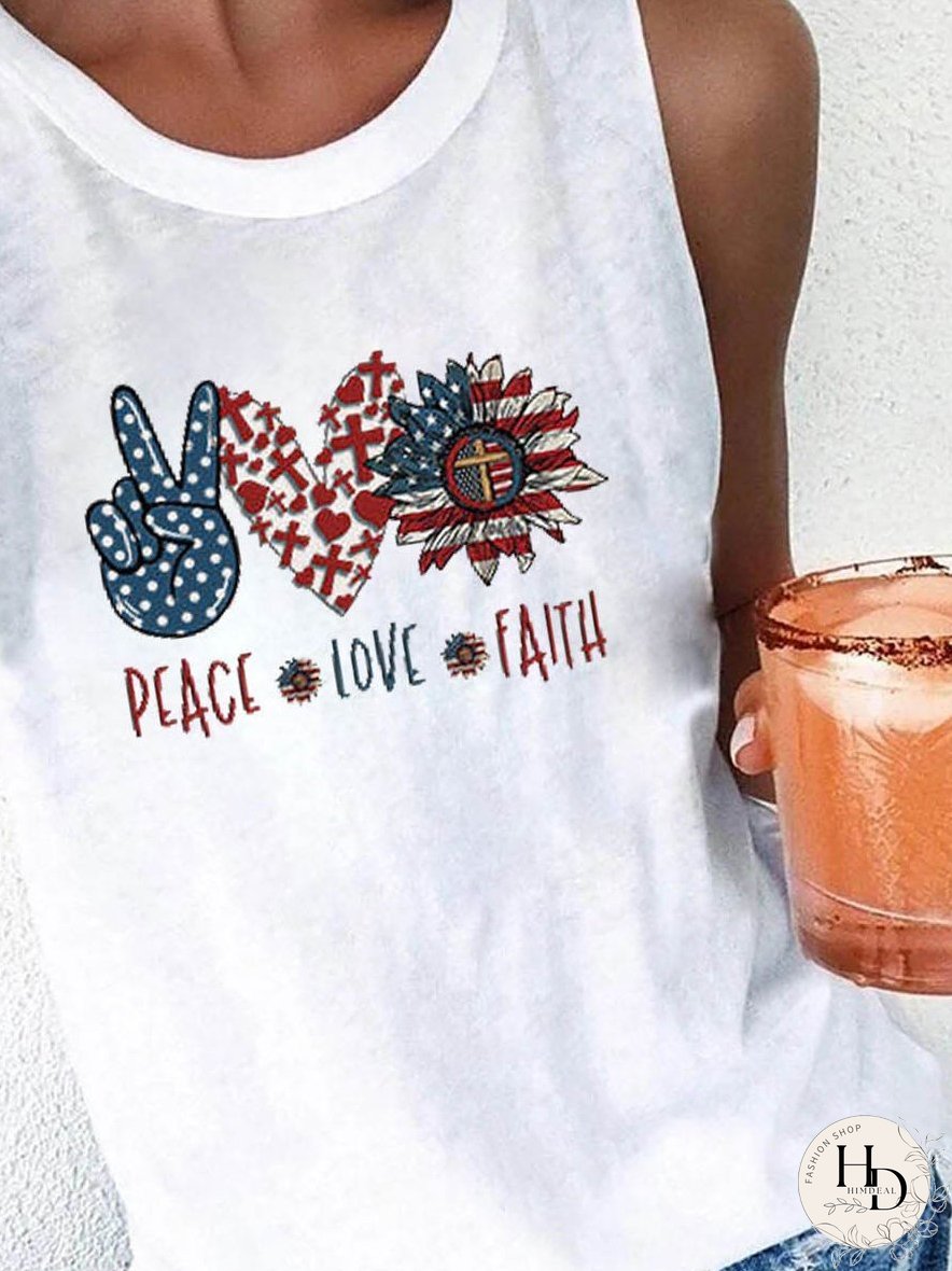 Casual Printed Sleeveless Tank Top for Women