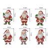 6PCS Diamond Painting Double Sided Santa Diamond Art Ornament