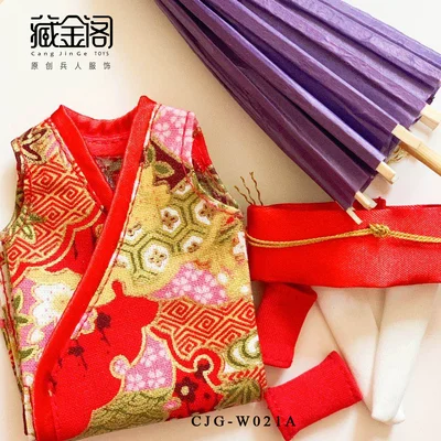 CJG-W021 1/6 Female Japanese improved short kimono bathing suit with oil paper umbrella-aliexpress