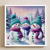 Snowman - 11CT Stamped Cross Stitch - 40*40cm
