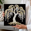 DIY Pearl Painting Willow for Home Decor with Frame(25x25cm)