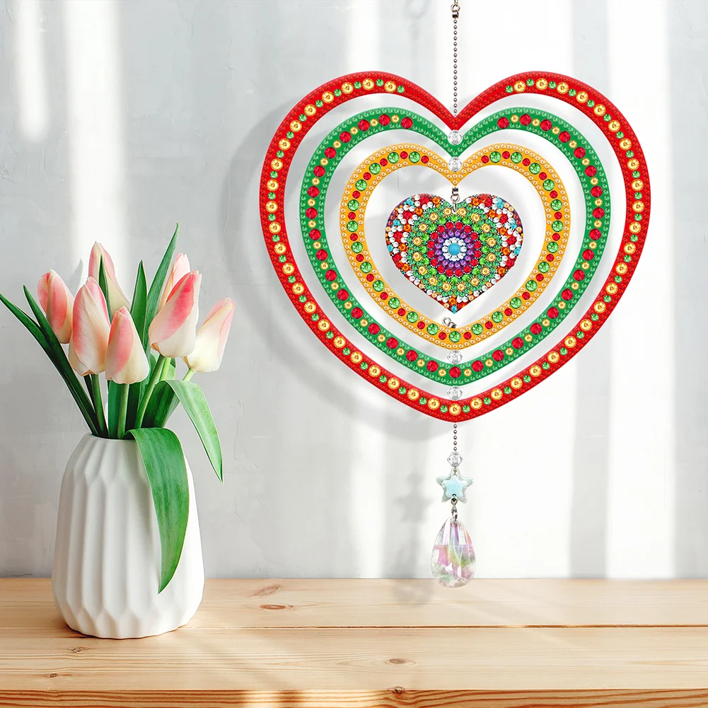 DIY Mandala Suncatcher Diamond Painting Hanging Sign Christmas Home Windows Decor