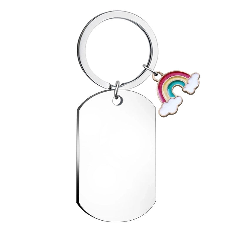 Minimalist Geometric Stainless Steel Unisex Bag Pendant Keychain