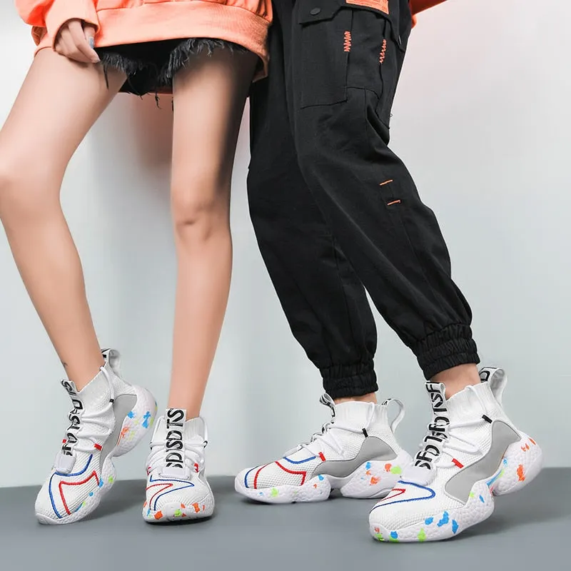 Nine o'clock Stylish Couple Casual Shoes Non-Leather Breathable Male Sneakers Outdoor Quality Anti-skid Footwear Big Size 35-50