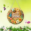 (US Only)Acrylic 2D Flat Hello Spring DIY Hanging Diamond Art Kits Wall Door Decoration