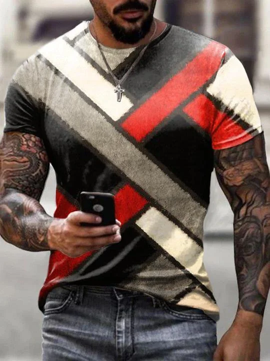 Guy Print Casual T-Shirt-07