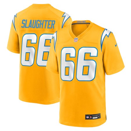 Men's Los Angeles Chargers #66 Jake Slaughter Gold 2026 NFL Draft Game Jersey