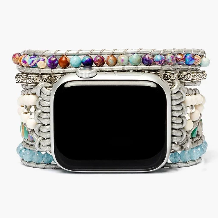 Olivenorma Stone Beads Hand Woven Watch Strap Boho Bracelet