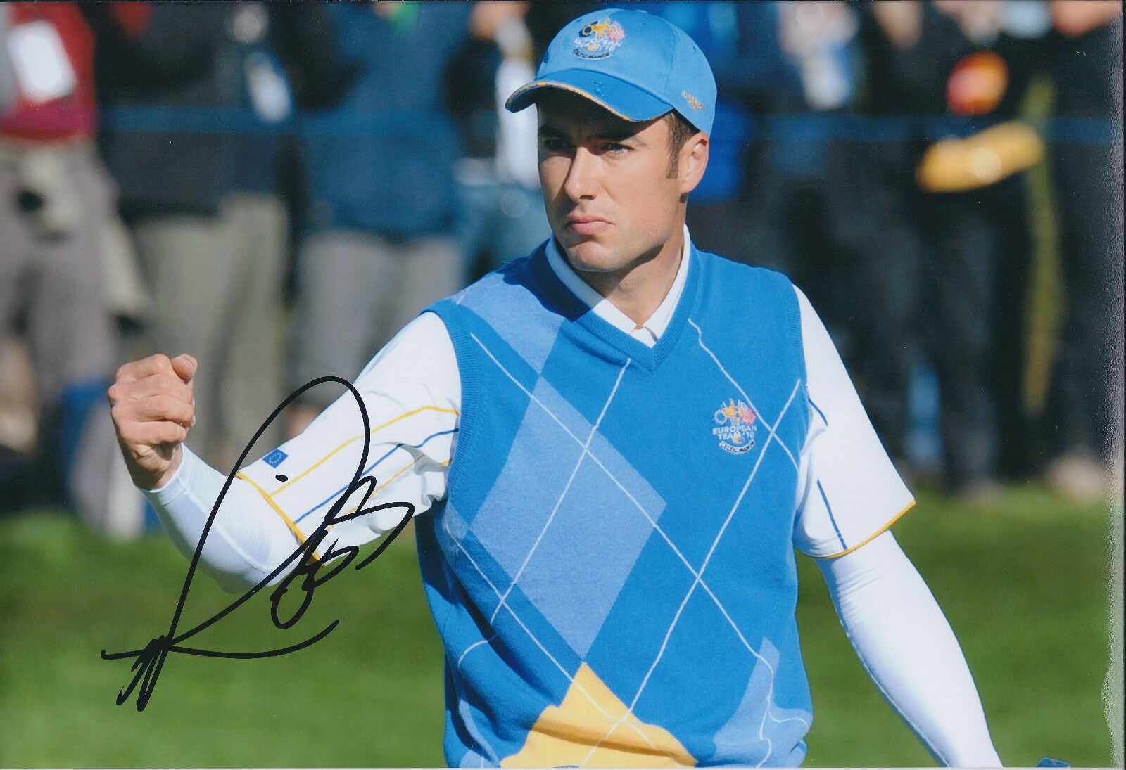 Ross FISHER SIGNED 12x8 Photo Poster painting AFTAL COA Autograph Ryder Cup Winner Celtic Manor