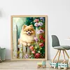 Pomeranian Flowers-11CT Stamped Cross Stitch 40*50cm/15.75*19.69in tapestrymarket