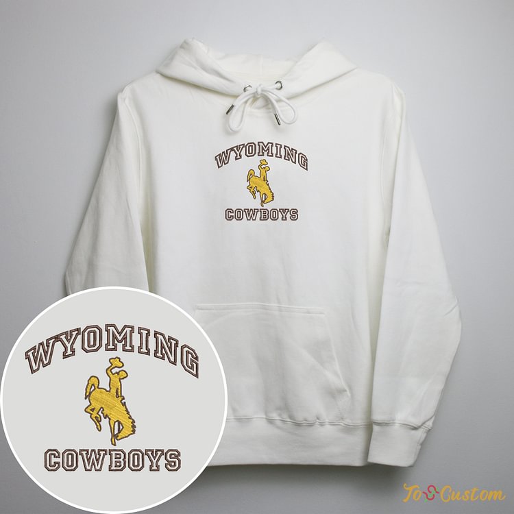 TOSCUSTOM™ NCAA Wyoming Cowboy Embroidered Sweatshirts Bucking Horse Hoodies