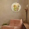2D DIY Acrylic Sunflower Diamond Painting Wall Clock Pendant w/ Clock Function