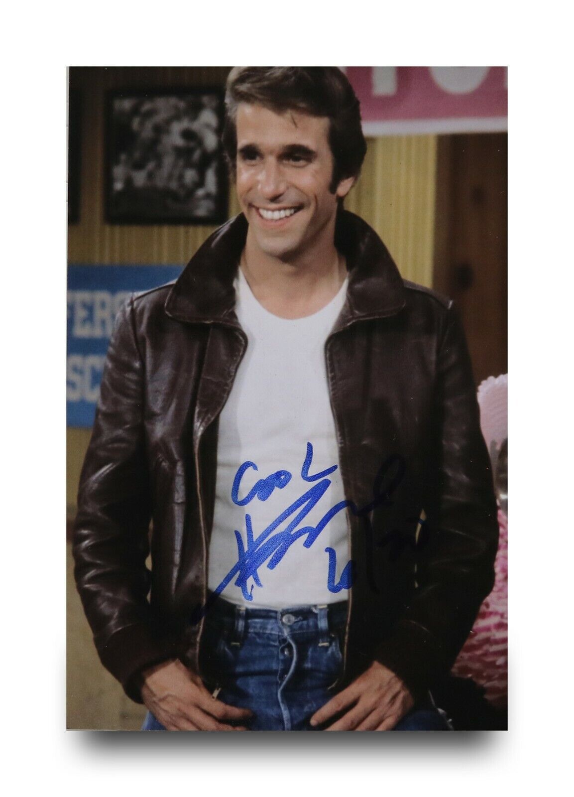 Henry Winkler Signed 6x4 Photo Poster painting Arthur Fonzie The Fonz Happy Days Autograph + COA