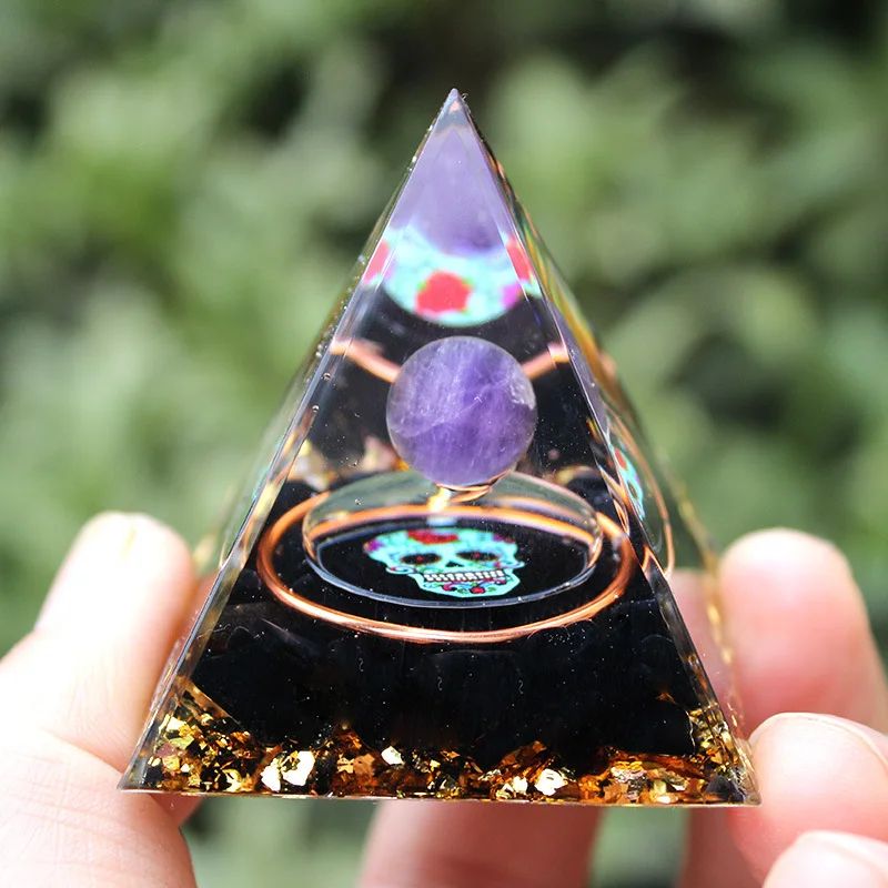 Skull Natural Crystal Pyramid