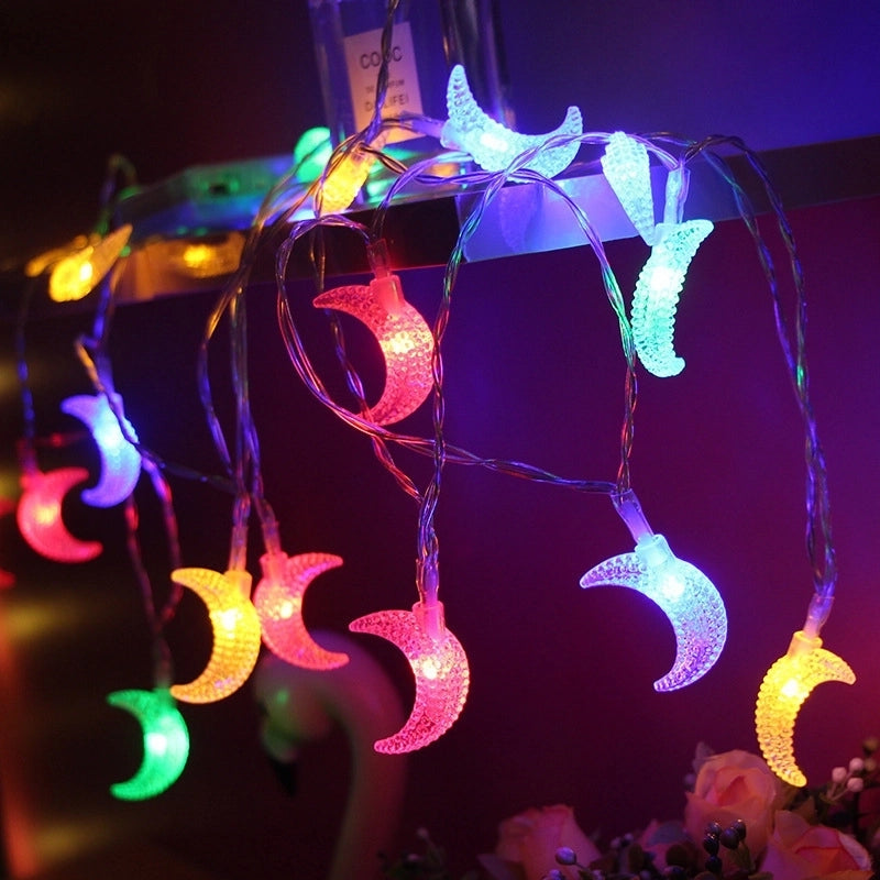 2 Pieces Birthday Fashion Star Moon Pvc Party String Lights