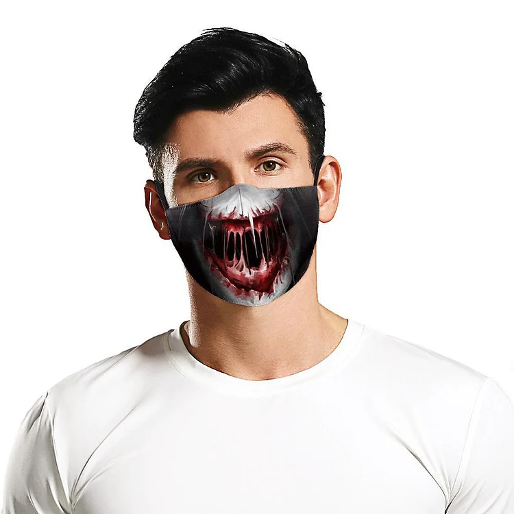 3D Halloween Horror Style Digital Printing Dustproof Ice Silk Mask