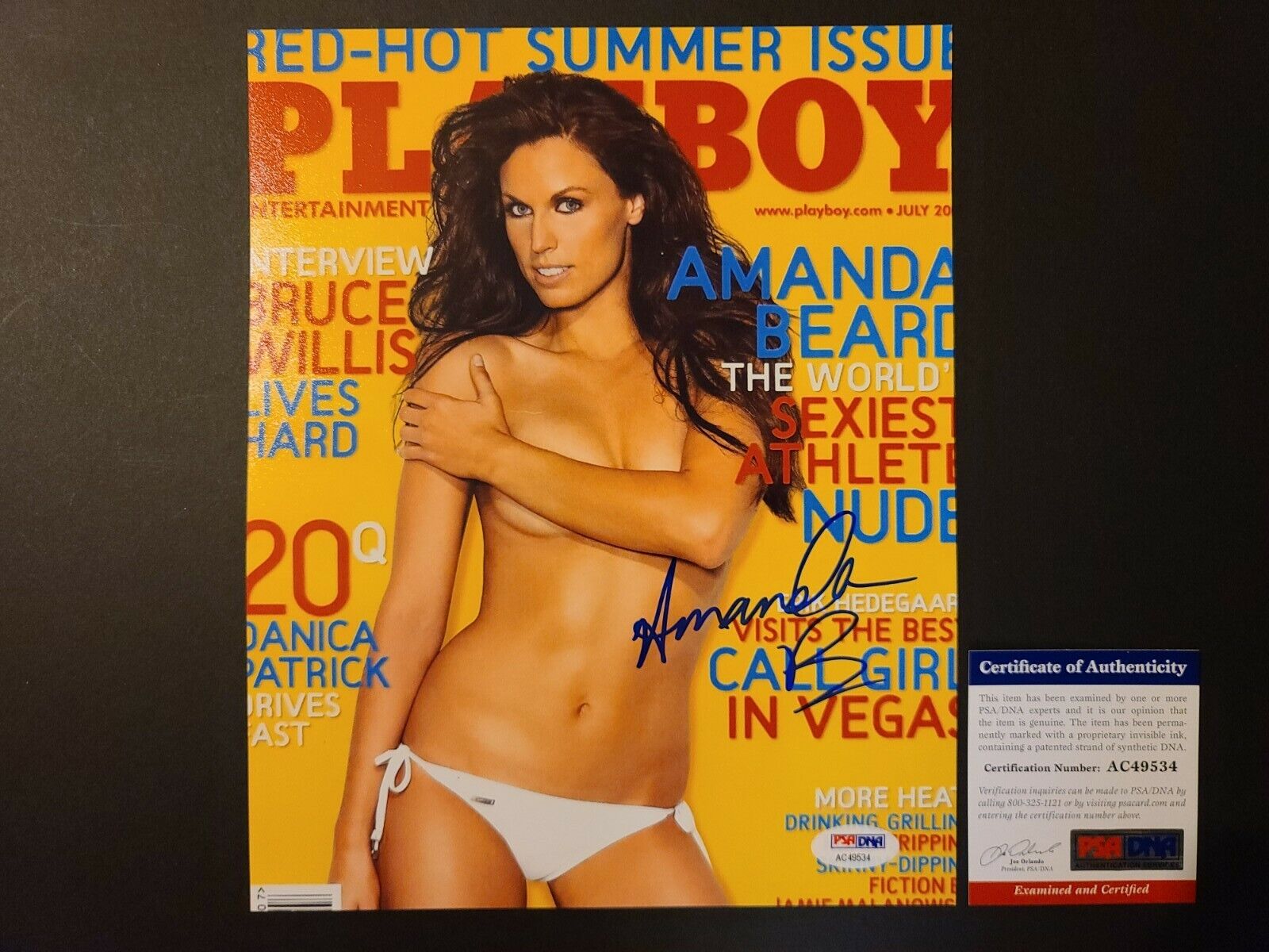 Amanda Beard Signed 8x10 Photo Poster painting July 2007 Playboy Cover -PSA/DNA Olympic Swimmer