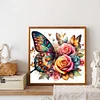 Diamond Painting-DIY Full Round Dril Butterfly Rose