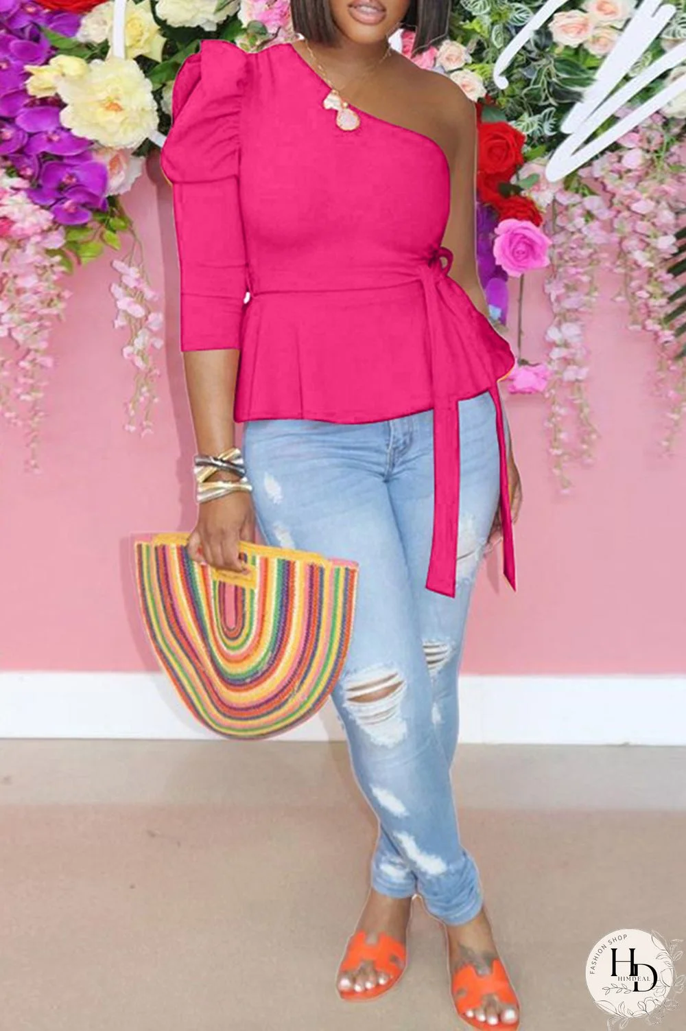 Black Fashion Casual Solid Backless Oblique Collar Tops