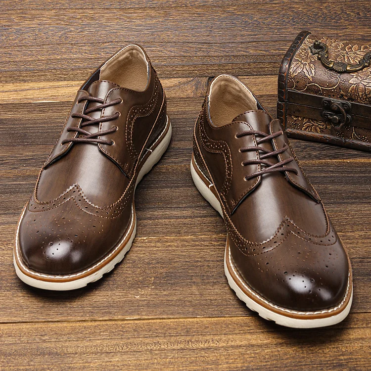 Men's Retro Brogue Casual Comfortable Leather Shoes
