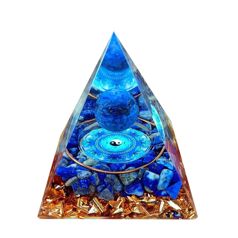 Natural Crystals Orgonite Pyramid Orgone Energy Healing Ornament Decor (I)