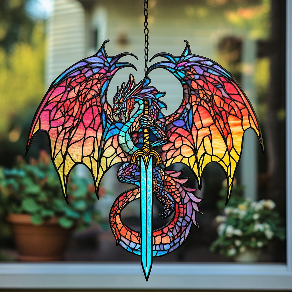 Sword & Dragon Suncatcher Ornament
