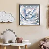 Chouette &agrave; t&ecirc;te blanche - perceuse ronde peinture diamant - 30*30cm
