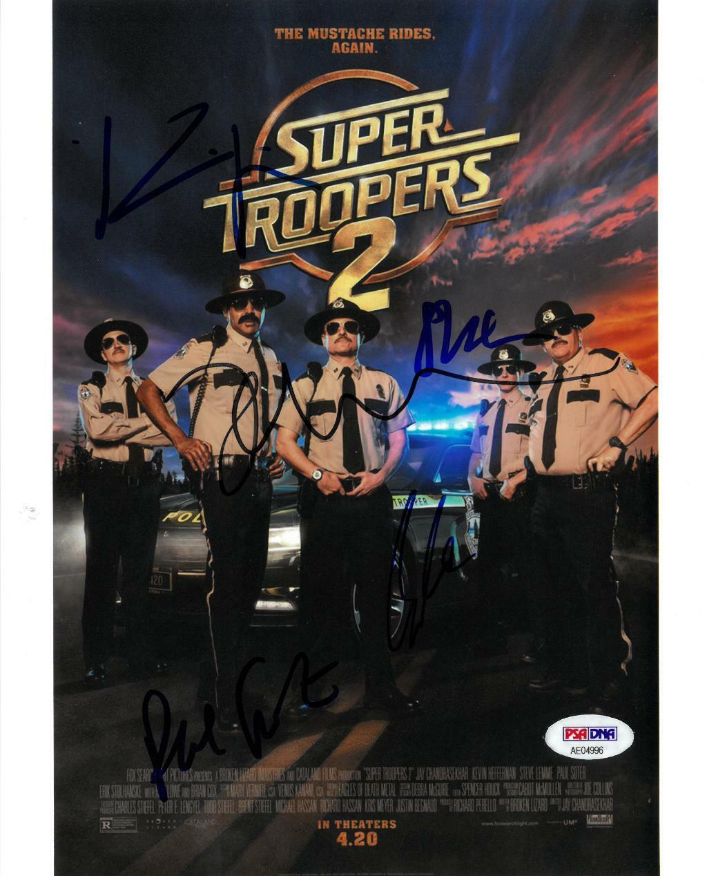 Super Troopers 2 Cast Signed Autographed 8x10 Photo Poster painting (5 Sigs) PSA/DNA #AE04996