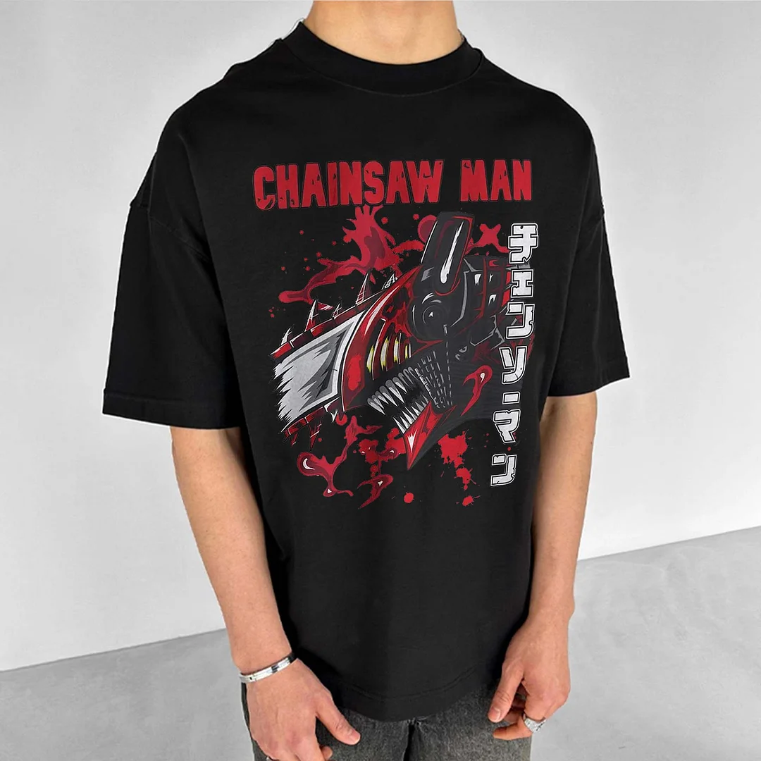 Chainsaw Man Oversize Printed Men's T-shirt