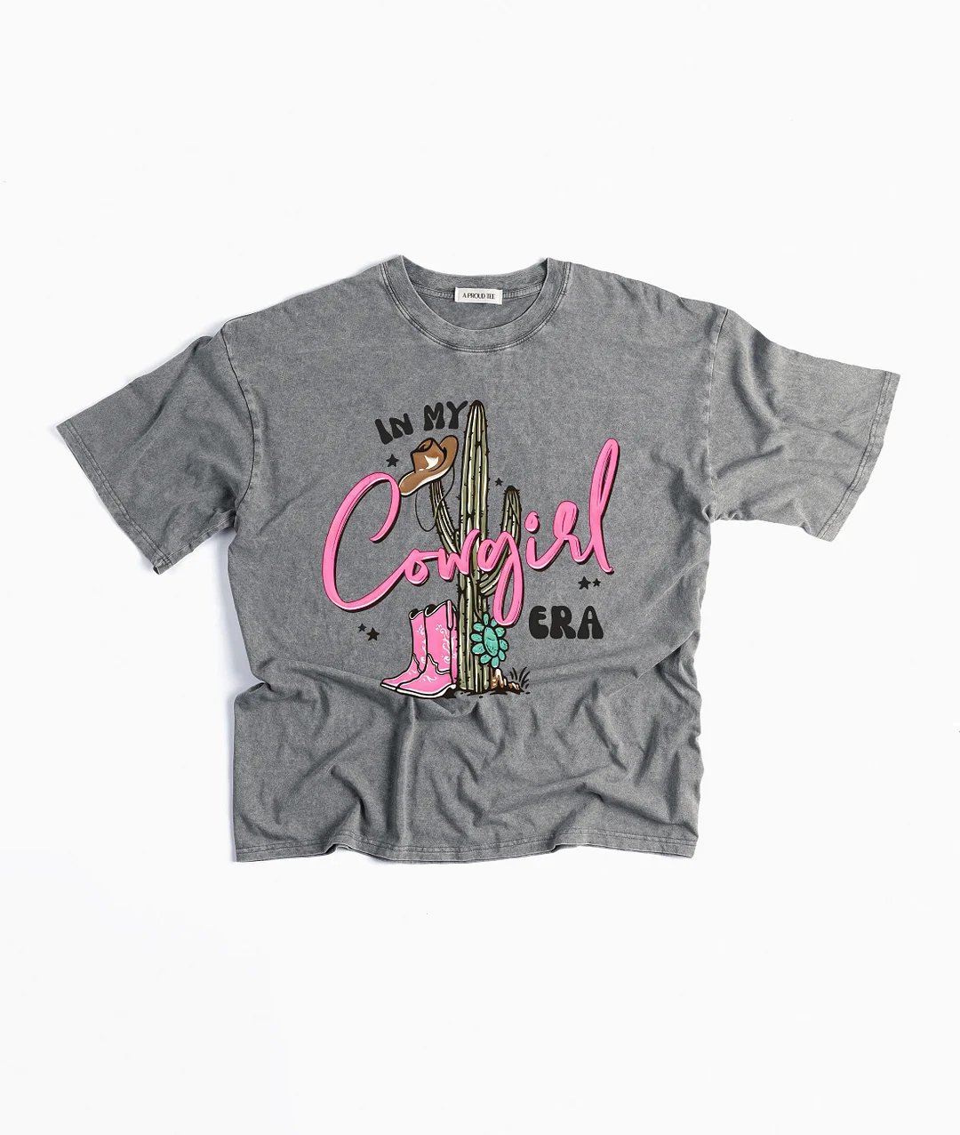 In My Cowgirl Era Western Acid Wash T-shirt