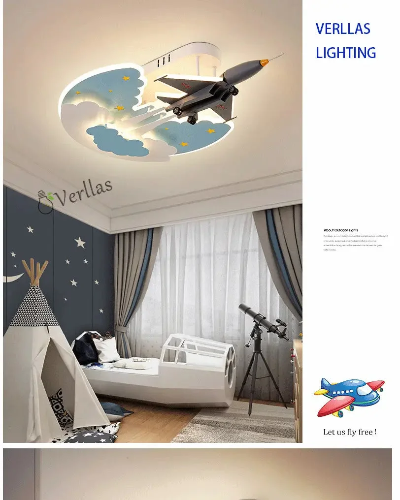 Airplane LED Ceiling Lights for Boys Girls Baby Bedroom Study Room -  Colorful Kids' Room Ceiling Lamp (110V-260V), image size:812x1016