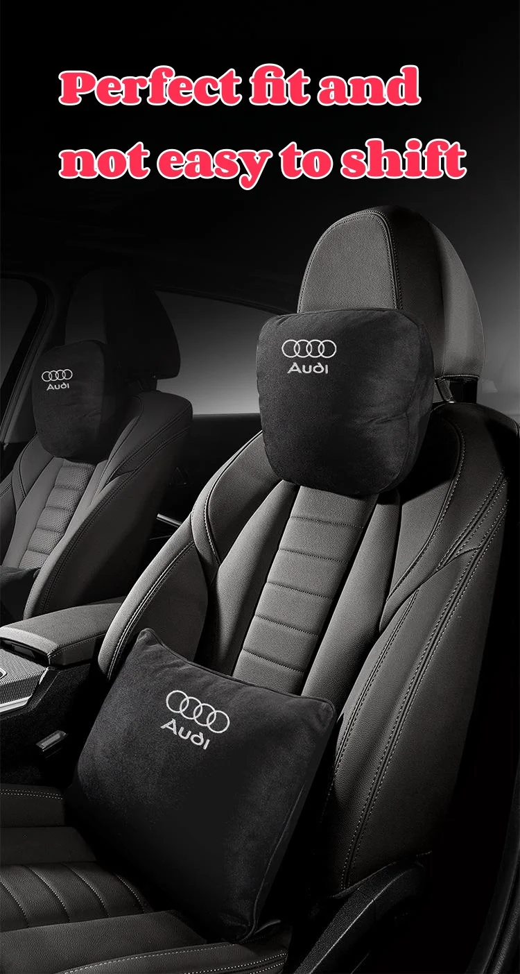 Brand new upgraded suede car headrest lumbar support neck pillow