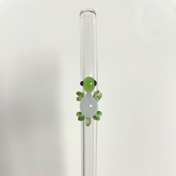 Maneifurui™ Turtle Reusable Glass Drinking Straw