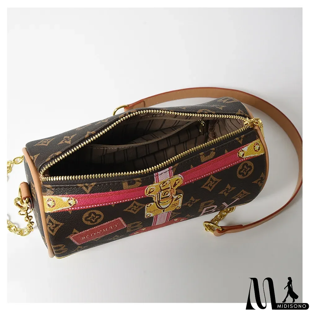 MidiSono - High-end Vintage Print All-match Chain Shoulder Messenger Bag