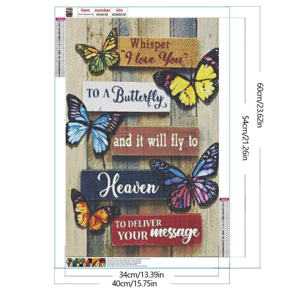 2pcs Diamond Painting - Full Round Drill - Butterfly(Canvas|40*60cm)