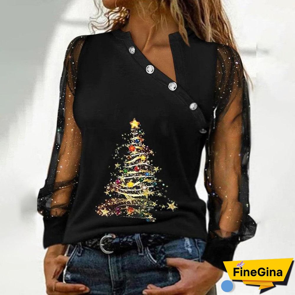 Trendy Long Sleeve Print Top
