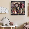 Biblioth&egrave;que poup&eacute;e fleur - perceuse ronde peinture diamant - 40*40cm