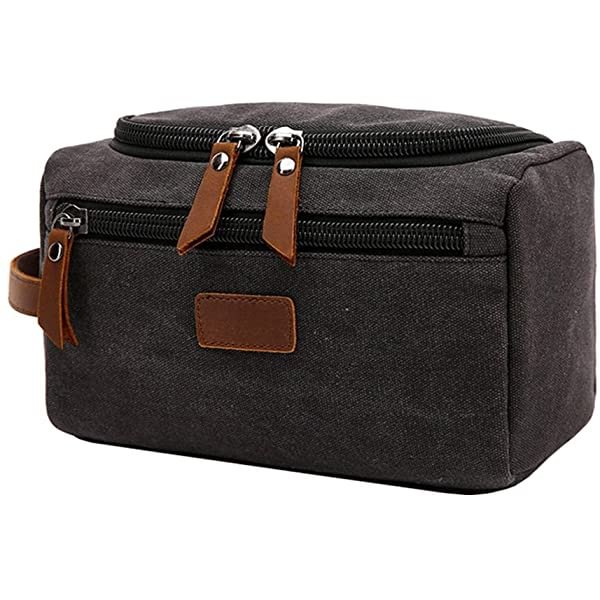 VRIGOO Vintage Canvas Cosmetic Storage Organizer Bag