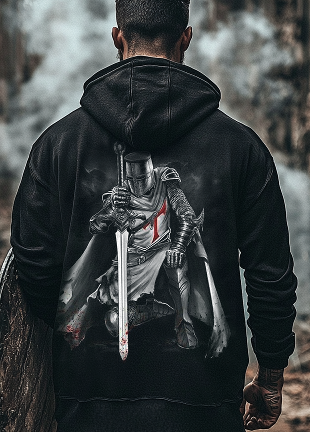Braveheart Warrior The Last Crusaders Vintage Printed Totem Sports Hoodie / Rvogue / Rvogue