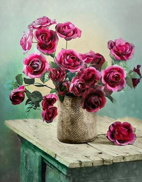 

Fresh Roses – Paint By Numbers - 40*50CM, 501 Original