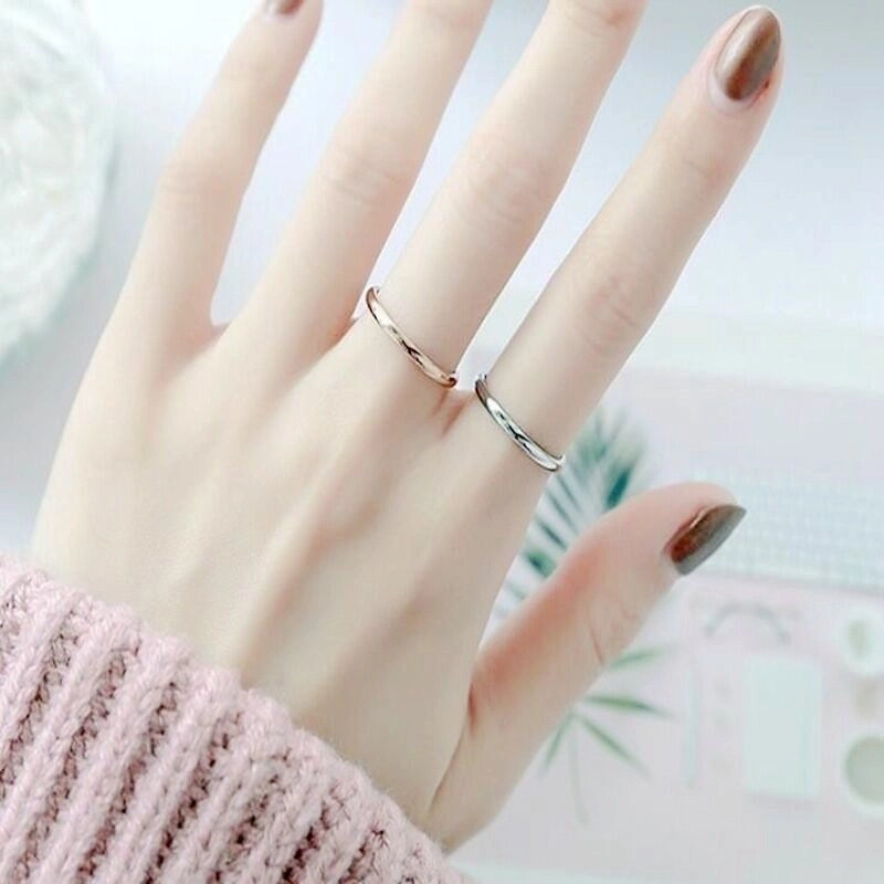 Fashion Circle Titanium Steel 18K Gold Plated Polishing Plating Rings