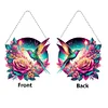 Flowers And Hummingbirds Double Sided - 5D DIY Pendant