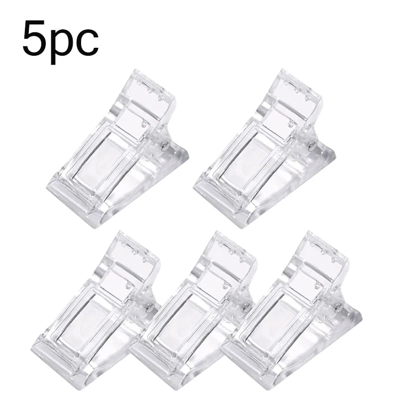Xpoko 10PC Transparent Nail Art Clips Gel Polish Fixed Extension Fingernail Building Tips Plastic Clamps Manicure Tools Nail Clip
