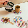 [Upgrade]4Pcs Acrylic Special Shape Bull Head DIY Waterproof Diamond Painting Coaster