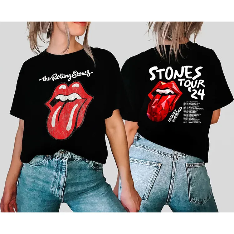 Comstylish Vintage The Rolling Stones Hackney Diamonds Tour 2024 T-Shirt