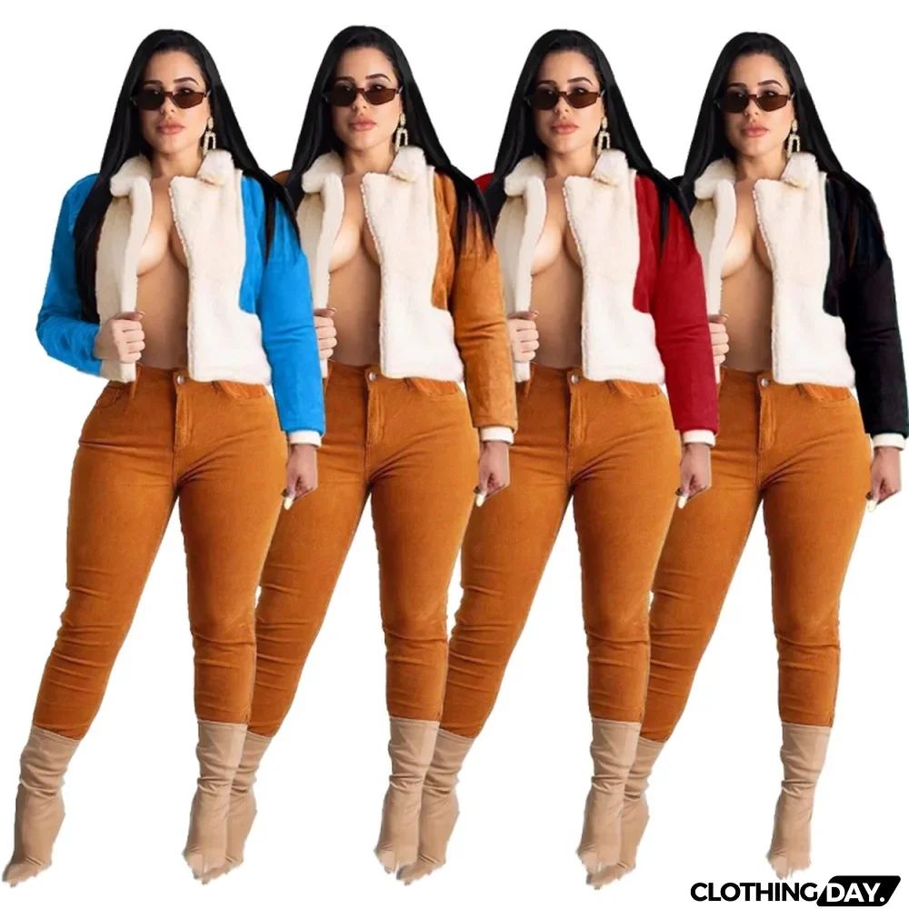 Winter Casual Black Contrast Sherpa Long Sleeve Jacket